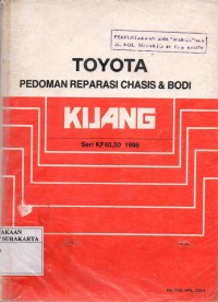 Image of Toyota Pedoman Reparasi Chasis & Bodi Kijang; Seri KF40,50 1996